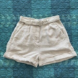 & Other Stories Belted Linen Shorts